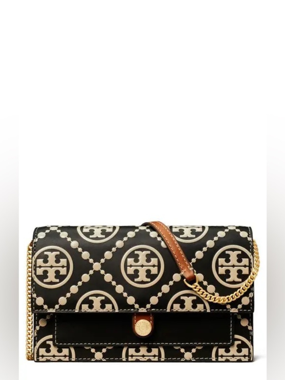 Tory Burch T Monogram Embossed Leather Wallet on Chain Crossbody contemporary - Picture 5 of 5